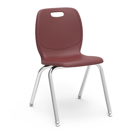 Virco N2 Series 18" Classroom Chair, 5th Grade - Adult with Nylon Glides - Wine Seat N218
